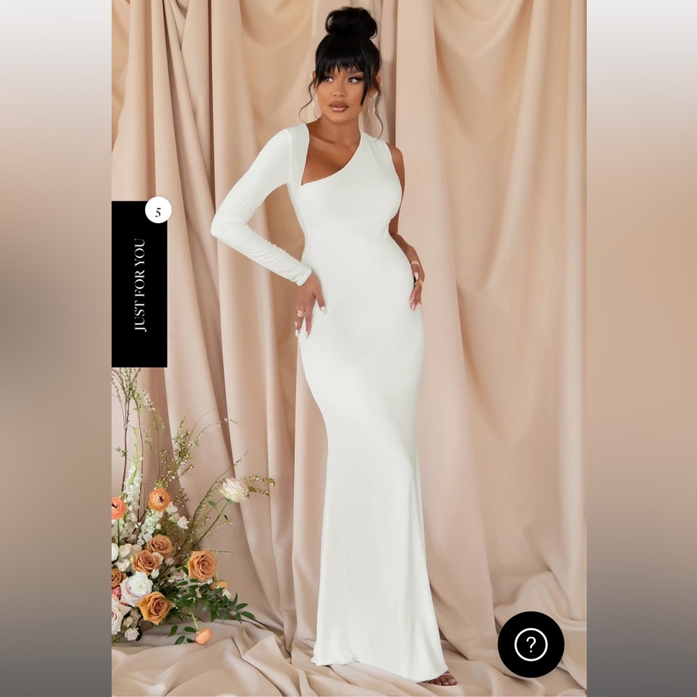 WHITE MATERNITY ONE SHOULDER BODYCON MAXI DRESS